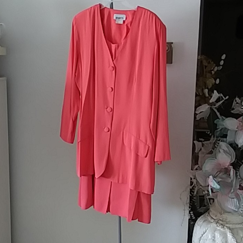 Jacket And Car Wash Dress Set Coral Sz18